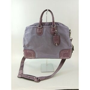 Tumi Travel Carry On Sachel Bag Weekender Purple Moc Croc Luxe